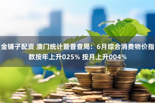 金铺子配资 澳门统计暨普查局：6月综合消费物价指数按年上升025% 按月上升004%