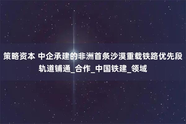 策略资本 中企承建的非洲首条沙漠重载铁路优先段轨道铺通_合作_中国铁建_领域